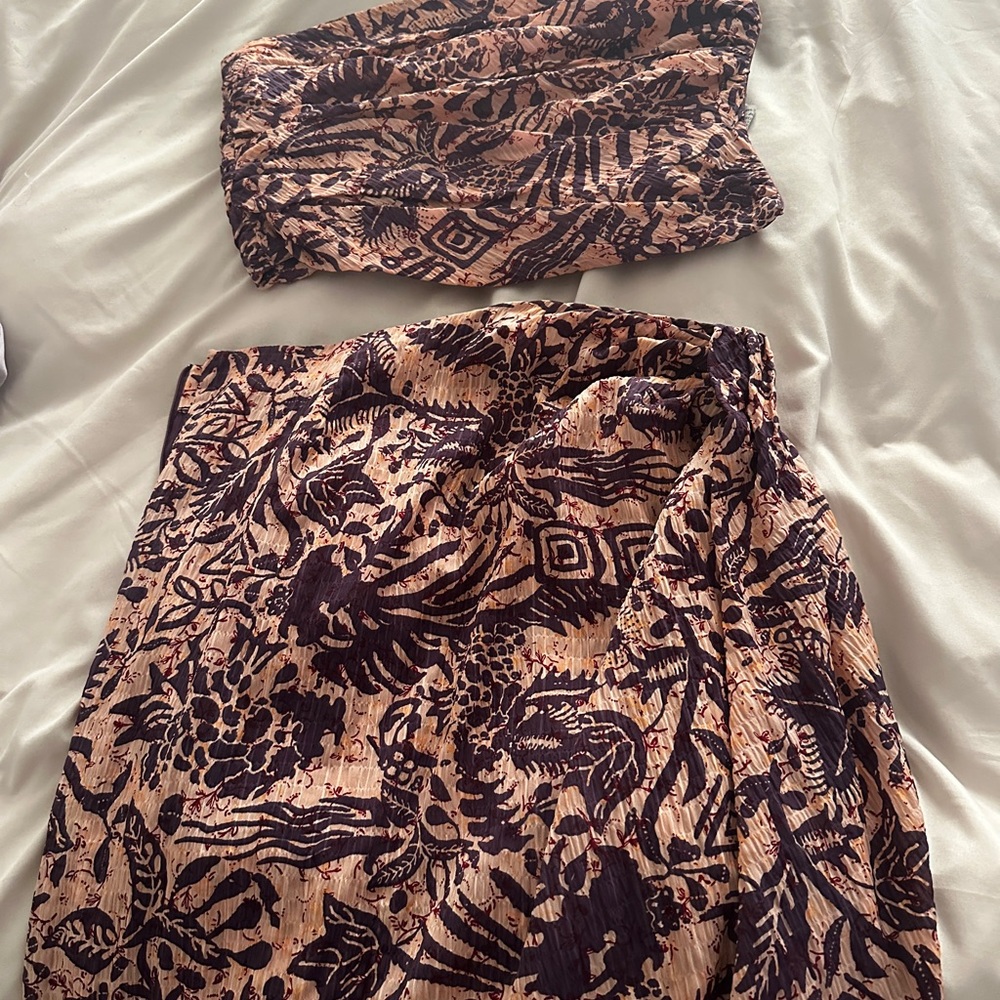 Zara Purple and Cream Two Piece set